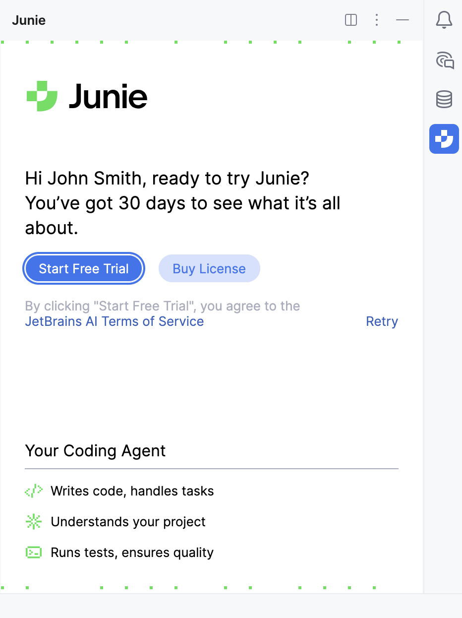 Ai start free trial junie