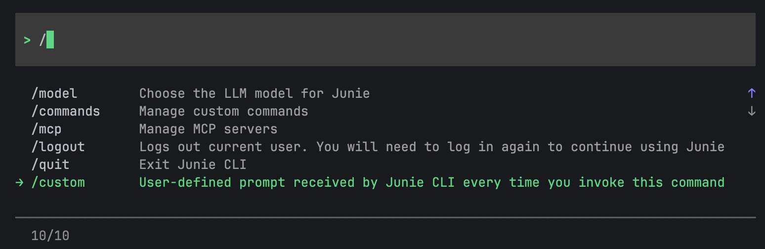 Custom slash command