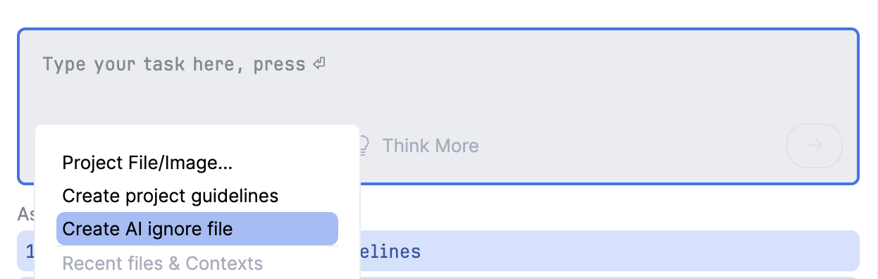 Junie create aiignore